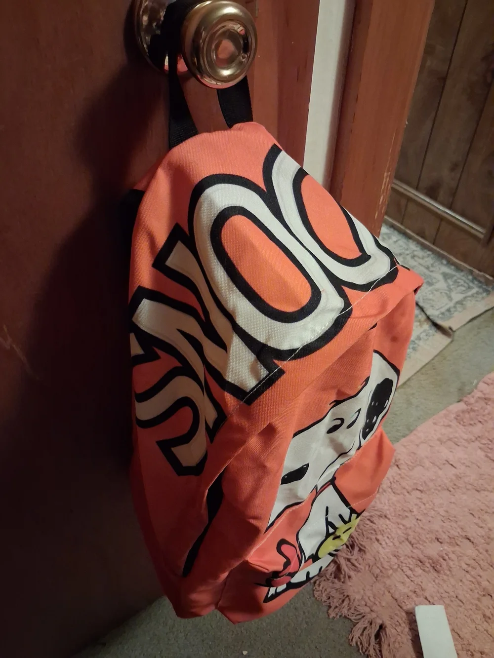 Snoopy & Woodstock Orange Graphic Backpack